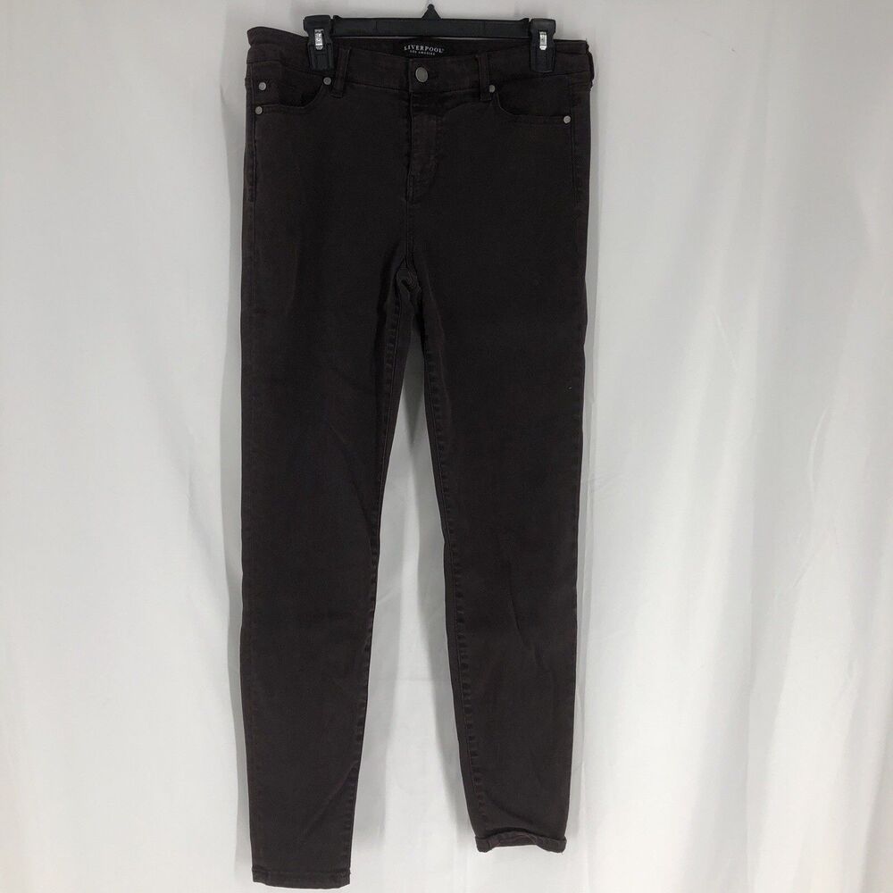 Liverpool Ankle Skinny Jeans Womens 8/39 Blue Denim High Rise Dark Wash Stretch